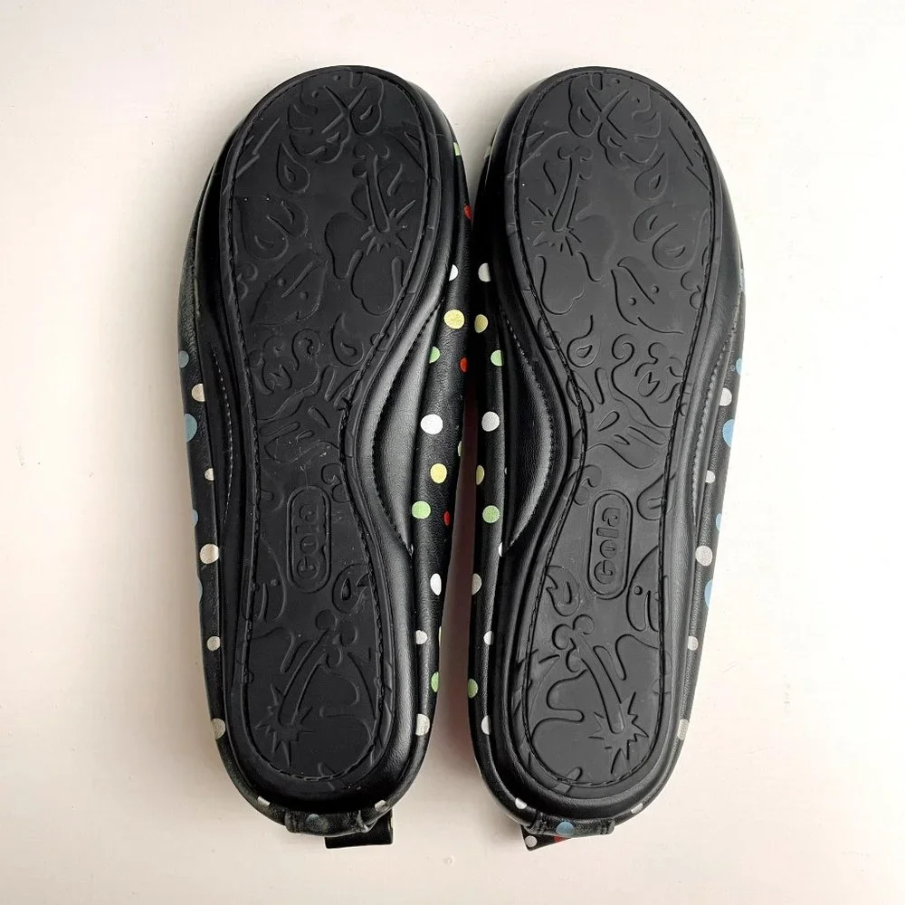Gola Logic black leather ballet flats with polka dots - size 7 - Picture 8 of 10